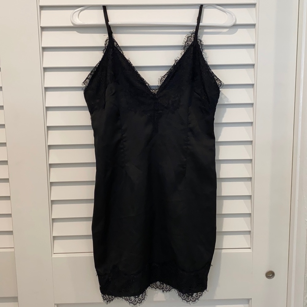 Sexy black slip dress